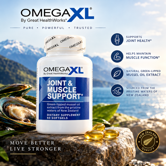 OmegaXL Joint & Muscle Support Supplement – Green-Lipped Mussel Oil Extract, 60 Soft Gels